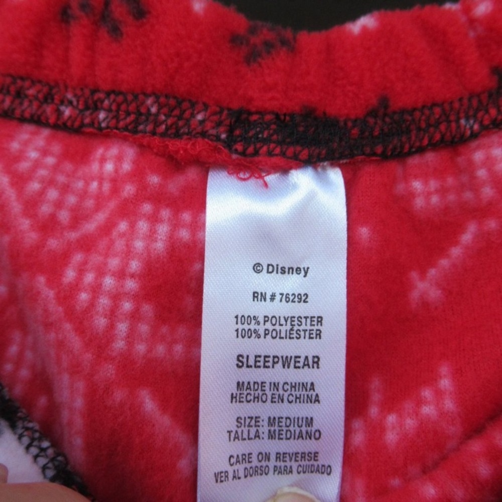 Relist12/21 NWOT Disney Mickey mouse fleece PJ set pant & button down top size M - Picture 10 of 13